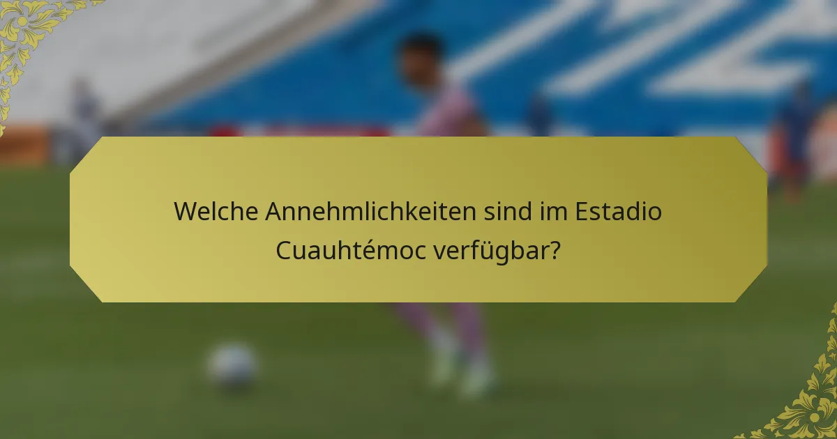 Welche Annehmlichkeiten sind im Estadio Cuauhtémoc verfügbar?