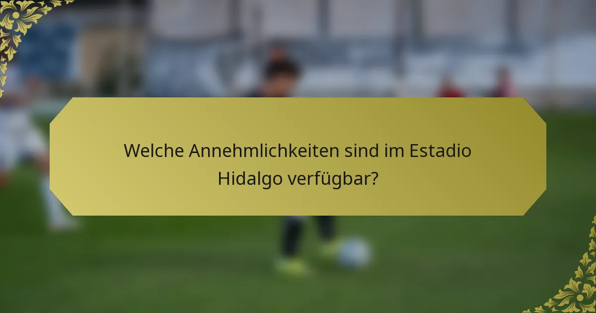 Welche Annehmlichkeiten sind im Estadio Hidalgo verfügbar?