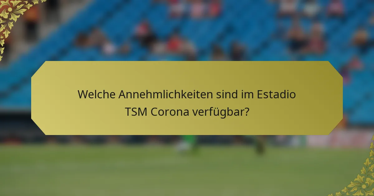 Welche Annehmlichkeiten sind im Estadio TSM Corona verfügbar?