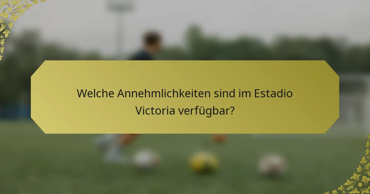 Welche Annehmlichkeiten sind im Estadio Victoria verfügbar?