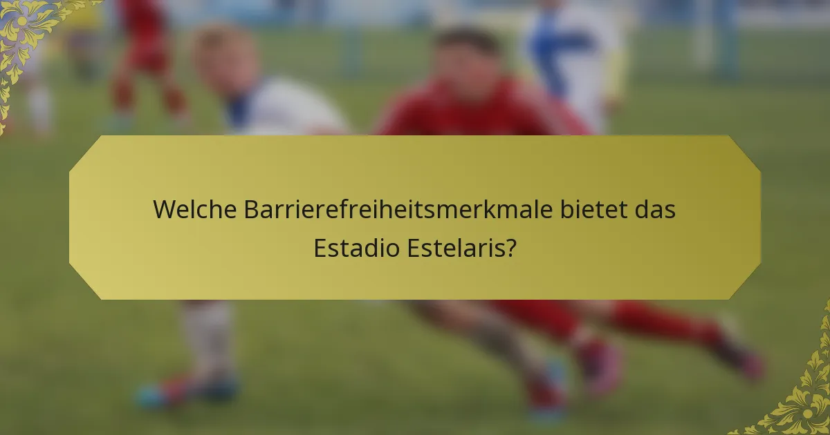 Welche Barrierefreiheitsmerkmale bietet das Estadio Estelaris?