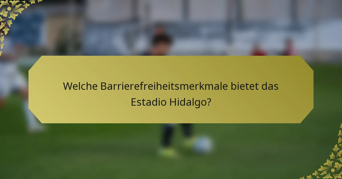 Welche Barrierefreiheitsmerkmale bietet das Estadio Hidalgo?