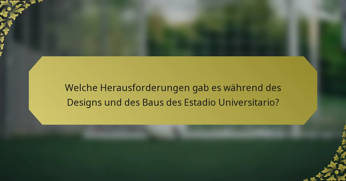 Welche Herausforderungen gab es während des Designs und des Baus des Estadio Universitario?