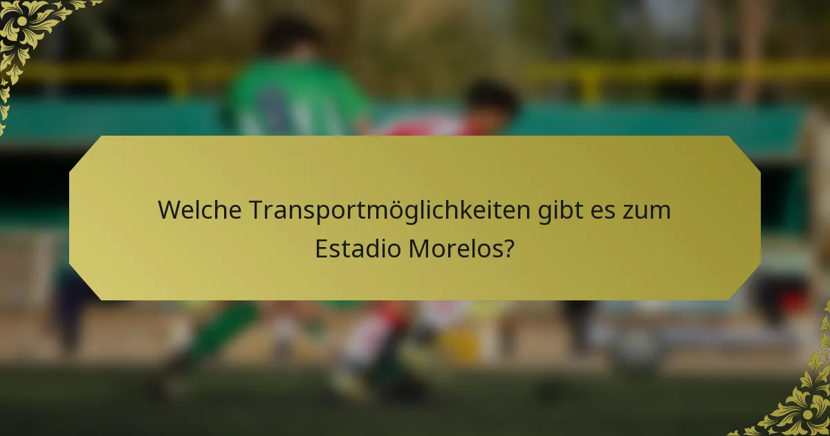 Welche Transportmöglichkeiten gibt es zum Estadio Morelos?
