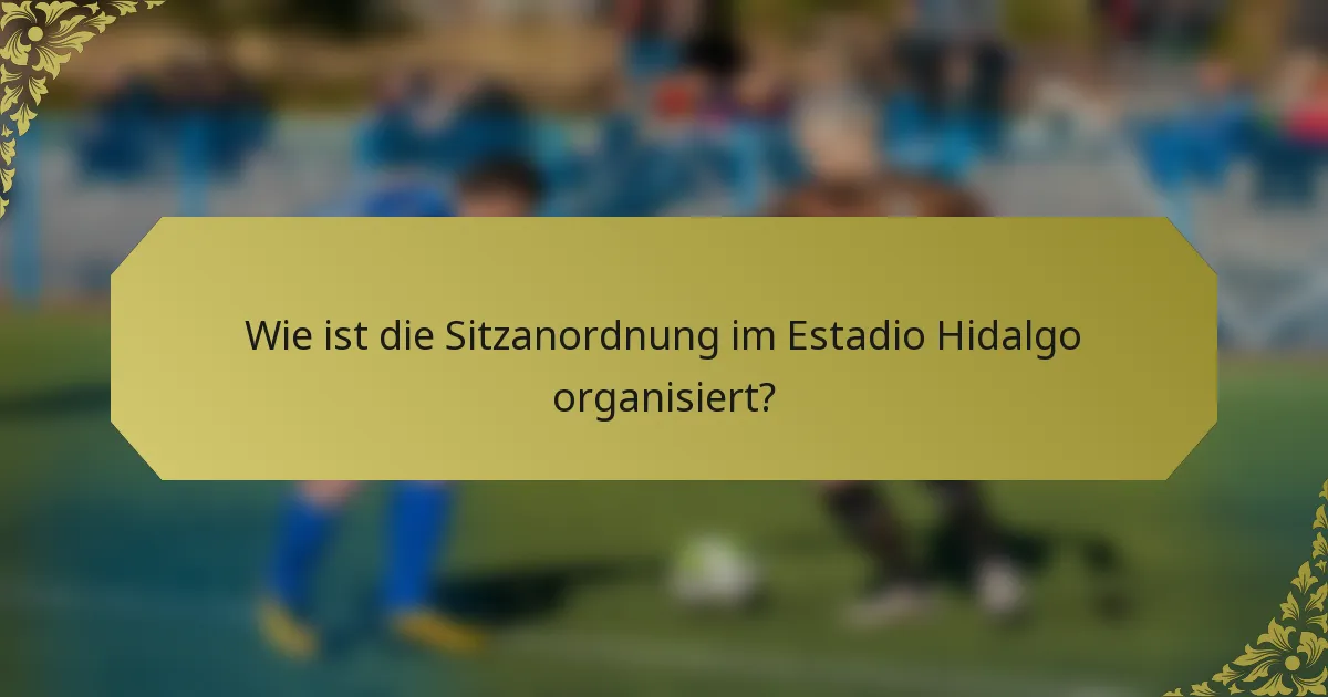 Wie ist die Sitzanordnung im Estadio Hidalgo organisiert?